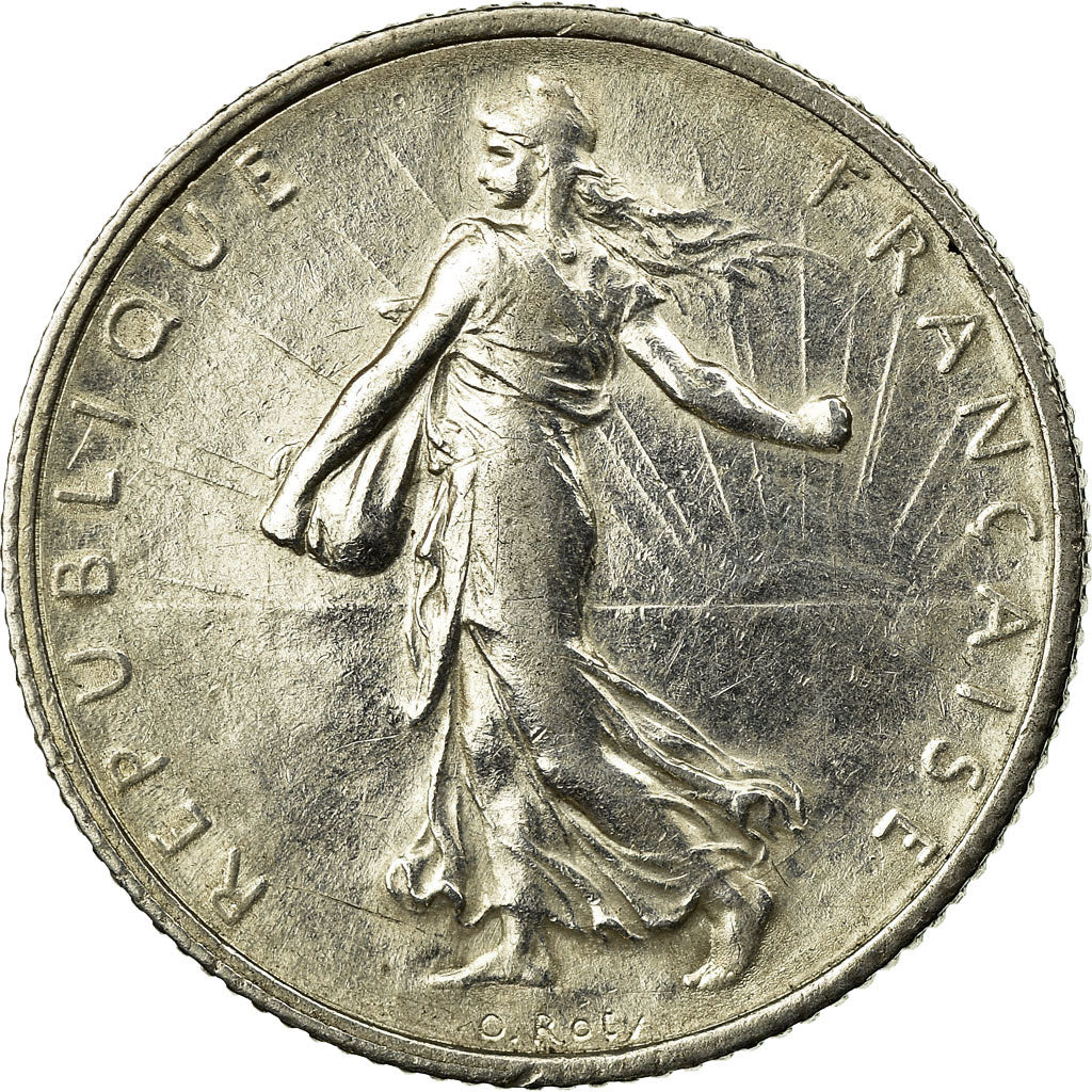 Coin, France, Semeuse, Franc, 1917, Paris, AU(50-53), Silver, KM:844.1