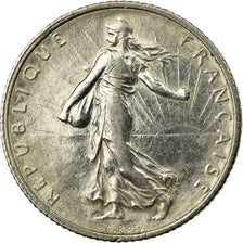 Coin, France, Semeuse, Franc, 1917, Paris, AU(50-53), Silver, KM:844.1