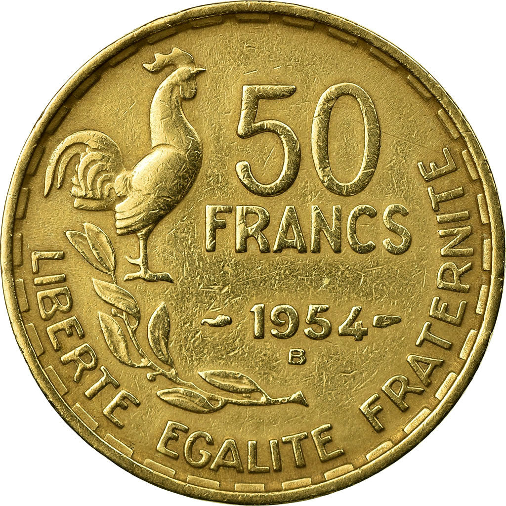 Munten, Frankrijk, Guiraud, 50 Francs, 1954, Beaumont - Le Roger, ZF