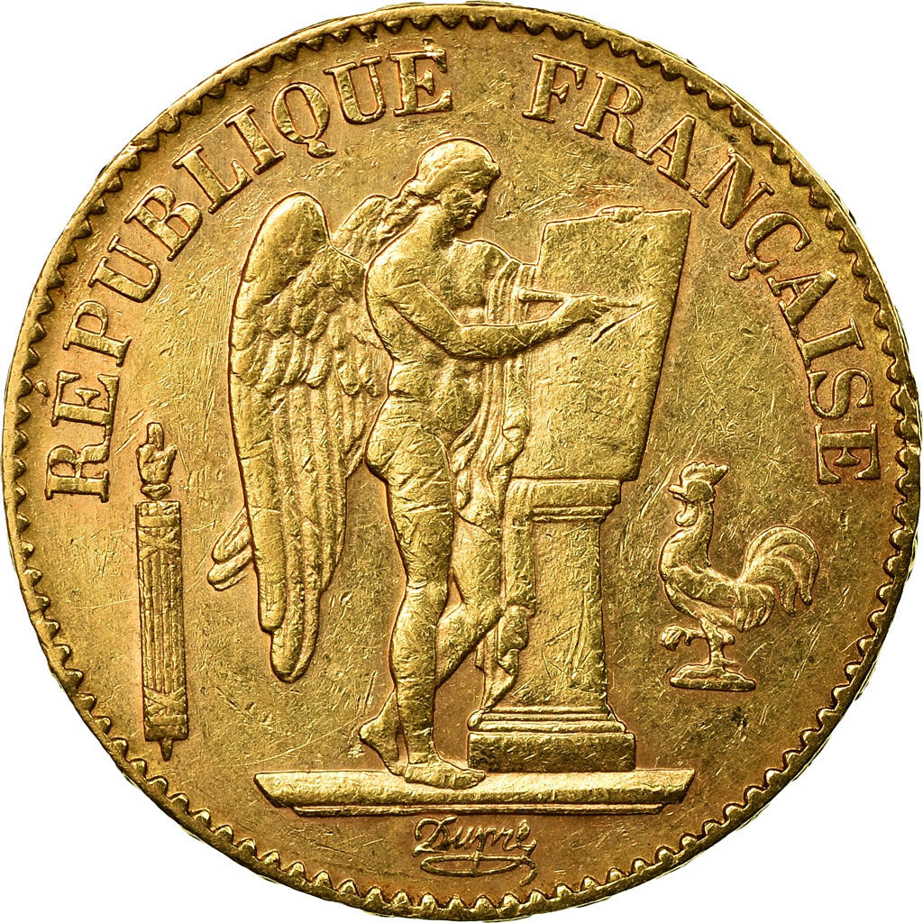 Munten, Frankrijk, Génie, 20 Francs, 1889, Paris, ZF+, Goud, KM:825