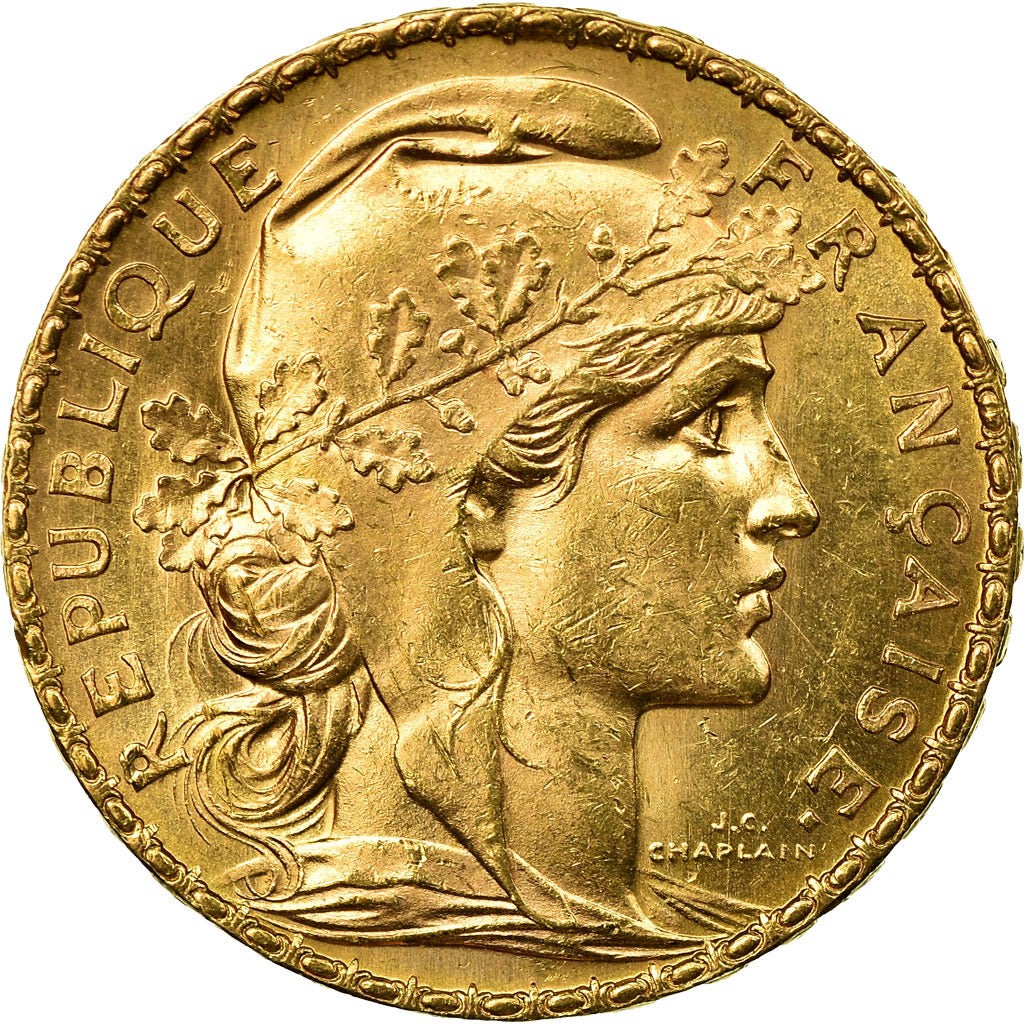 Coin, France, Marianne, 20 Francs, 1908, Paris, AU(55-58), Gold, KM:857