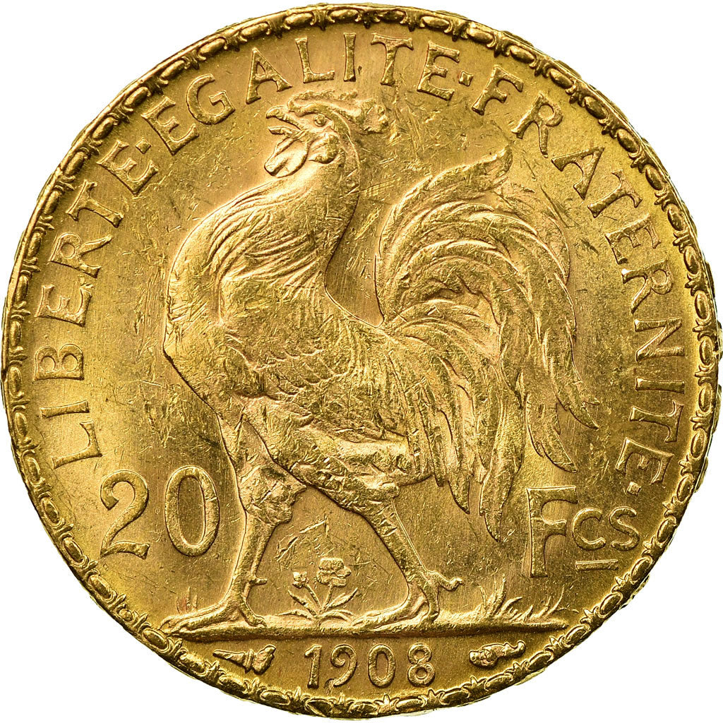 Coin, France, Marianne, 20 Francs, 1908, Paris, AU(55-58), Gold, KM:857