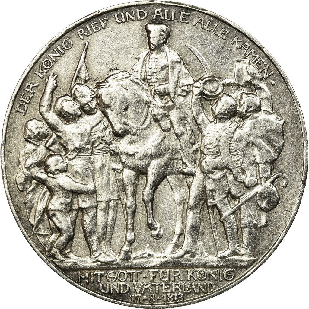 Coin, German States, PRUSSIA, Wilhelm II, 3 Mark, 1913, Berlin, EF(40-45)