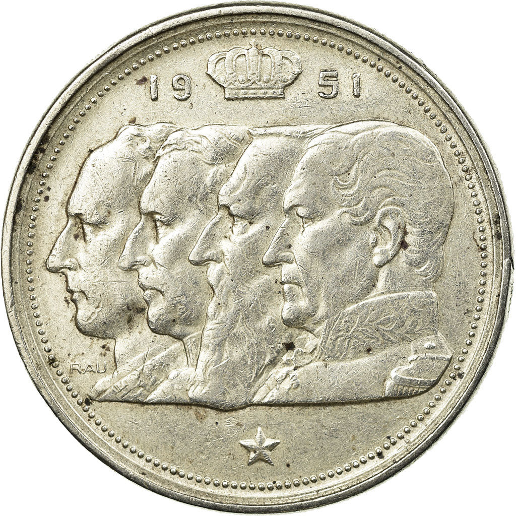 Coin, Belgium, 100 Francs, 100 Frank, 1951, EF(40-45), Silver, KM:139.1