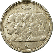 Coin, Belgium, 100 Francs, 100 Frank, 1951, EF(40-45), Silver, KM:139.1