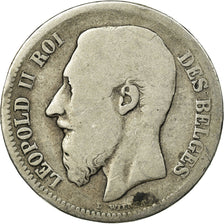 Coin, Belgium, Leopold II, 2 Francs, 2 Frank, 1867, F(12-15), Silver, KM:30.1