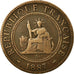 Coin, FRENCH INDO-CHINA, Cent, 1887, Paris, VF(30-35), Bronze, KM:1, Lecompte:39