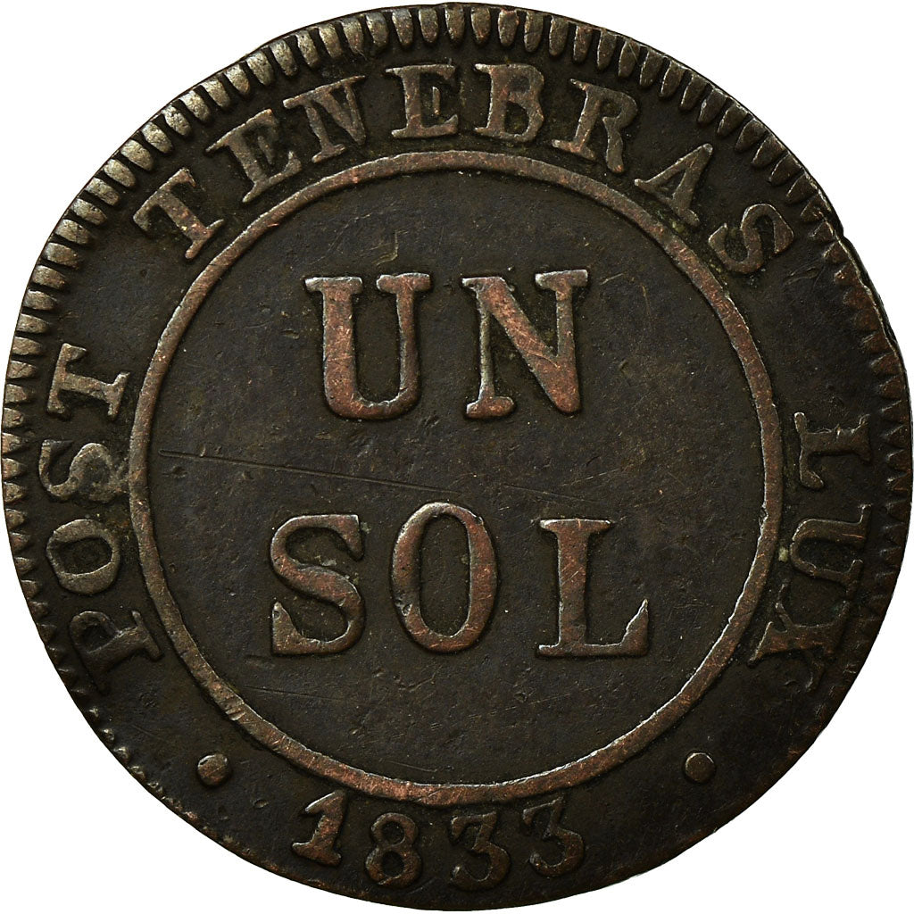Coin, SWISS CANTONS, GENEVA, Sol, 1833, Genève, EF(40-45), Billon, KM:120