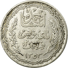Moneta, Tunisia, Ahmad Pasha Bey, 20 Francs, 1934, Paris, BB, Argento, KM:263