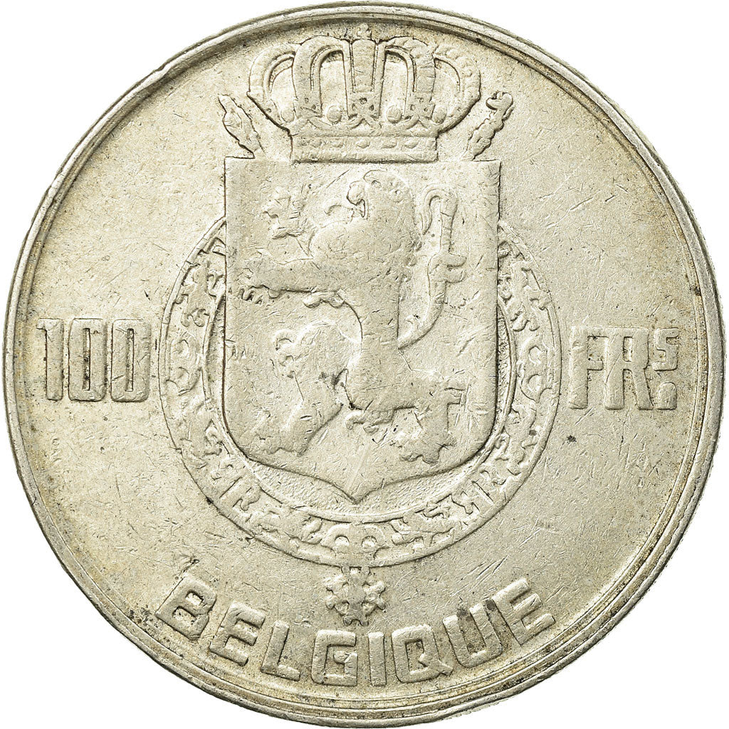 Coin, Belgium, 100 Francs, 100 Frank, 1948, EF(40-45), Silver, KM:138.1