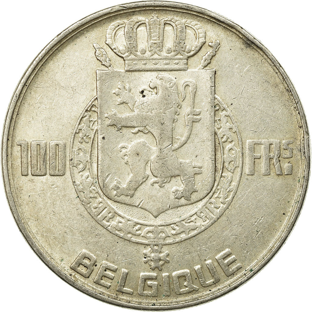 Coin, Belgium, 100 Francs, 100 Frank, 1948, EF(40-45), Silver, KM:138.1