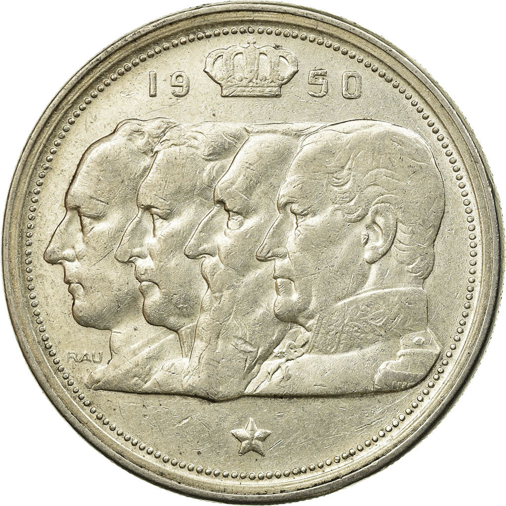 Moneda, Bélgica, 100 Francs, 100 Frank, 1950, MBC, Plata, KM:138.1