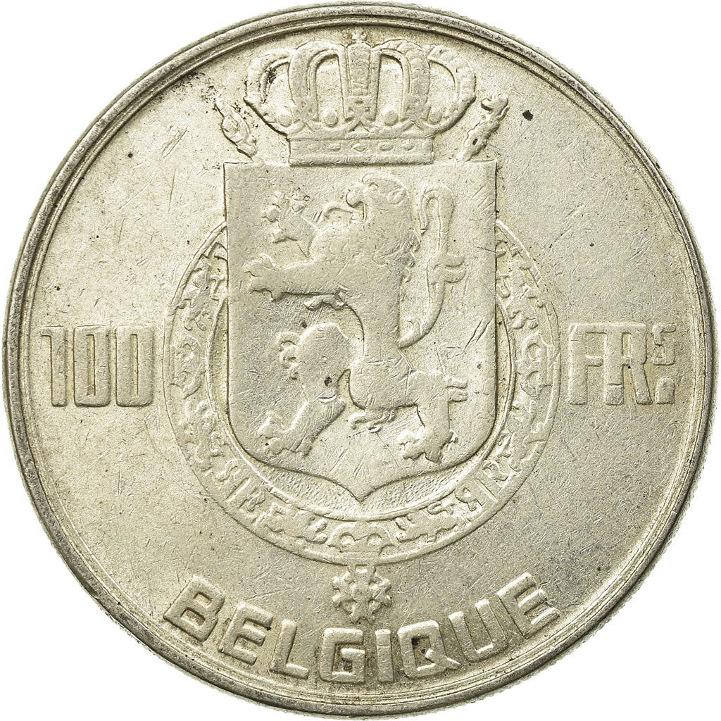 Coin, Belgium, 100 Francs, 100 Frank, 1950, EF(40-45), Silver, KM:138.1