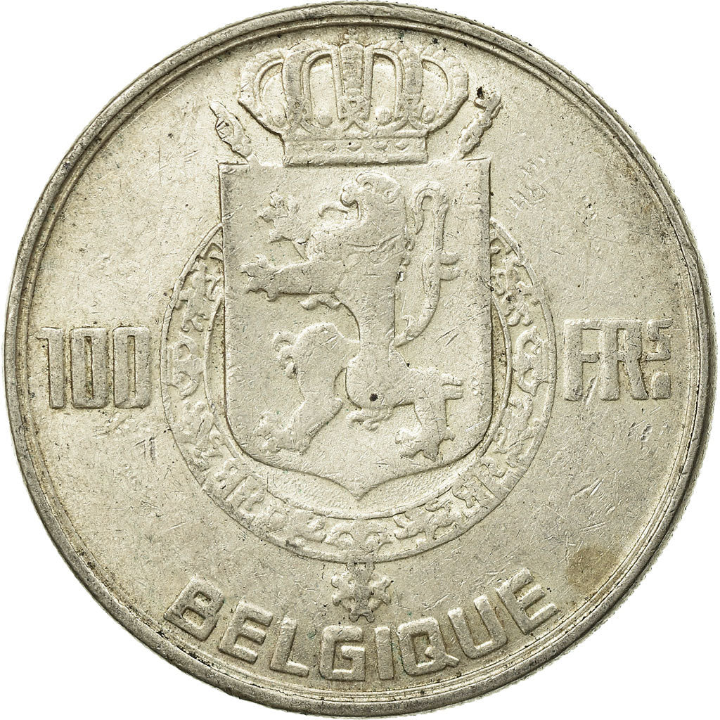 Coin, Belgium, 100 Francs, 100 Frank, 1954, VF(30-35), Silver, KM:138.1