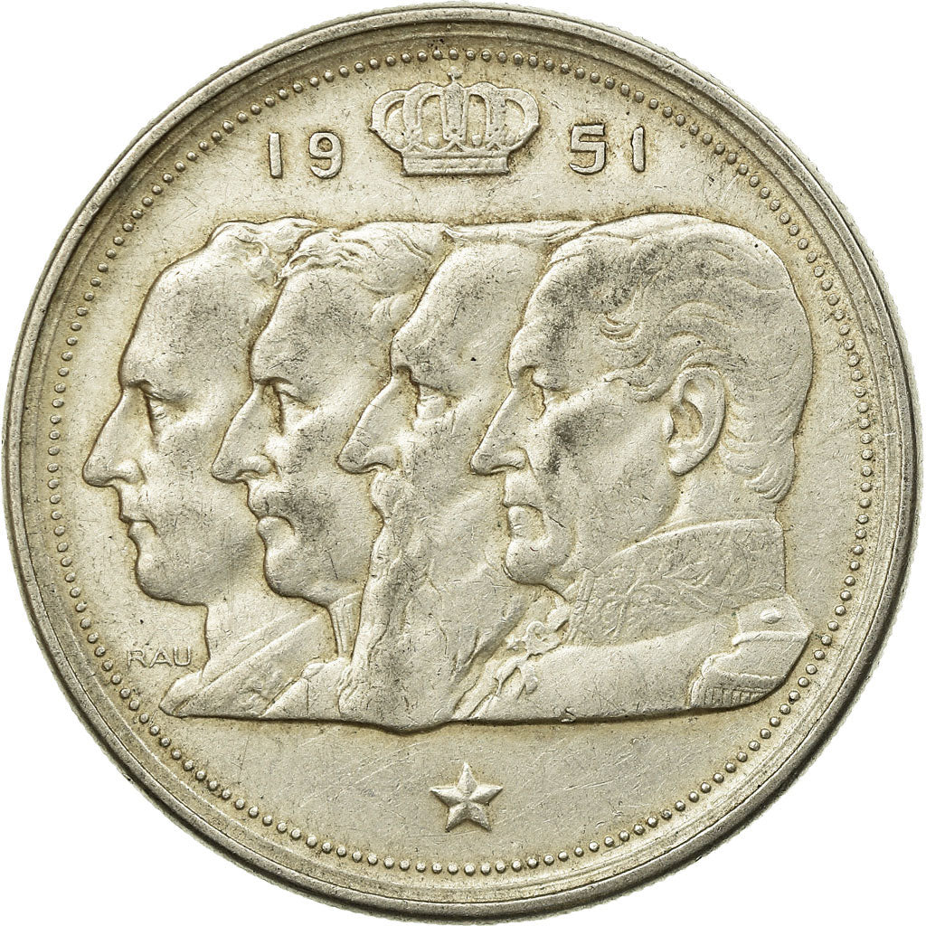 Coin, Belgium, 100 Francs, 100 Frank, 1951, EF(40-45), Silver, KM:139.1