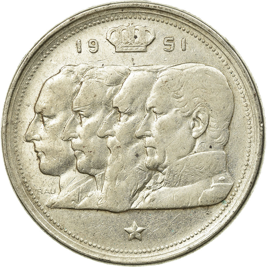 Coin, Belgium, 100 Francs, 100 Frank, 1951, EF(40-45), Silver, KM:139.1
