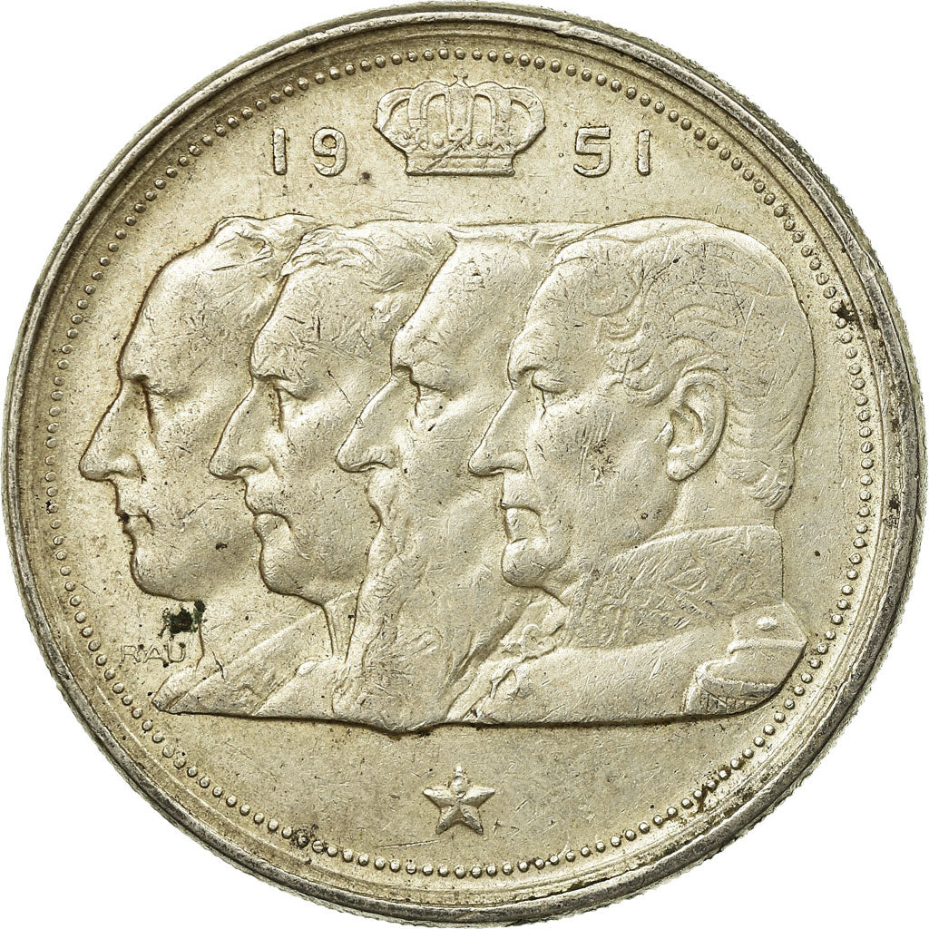 Coin, Belgium, 100 Francs, 100 Frank, 1951, EF(40-45), Silver, KM:139.1