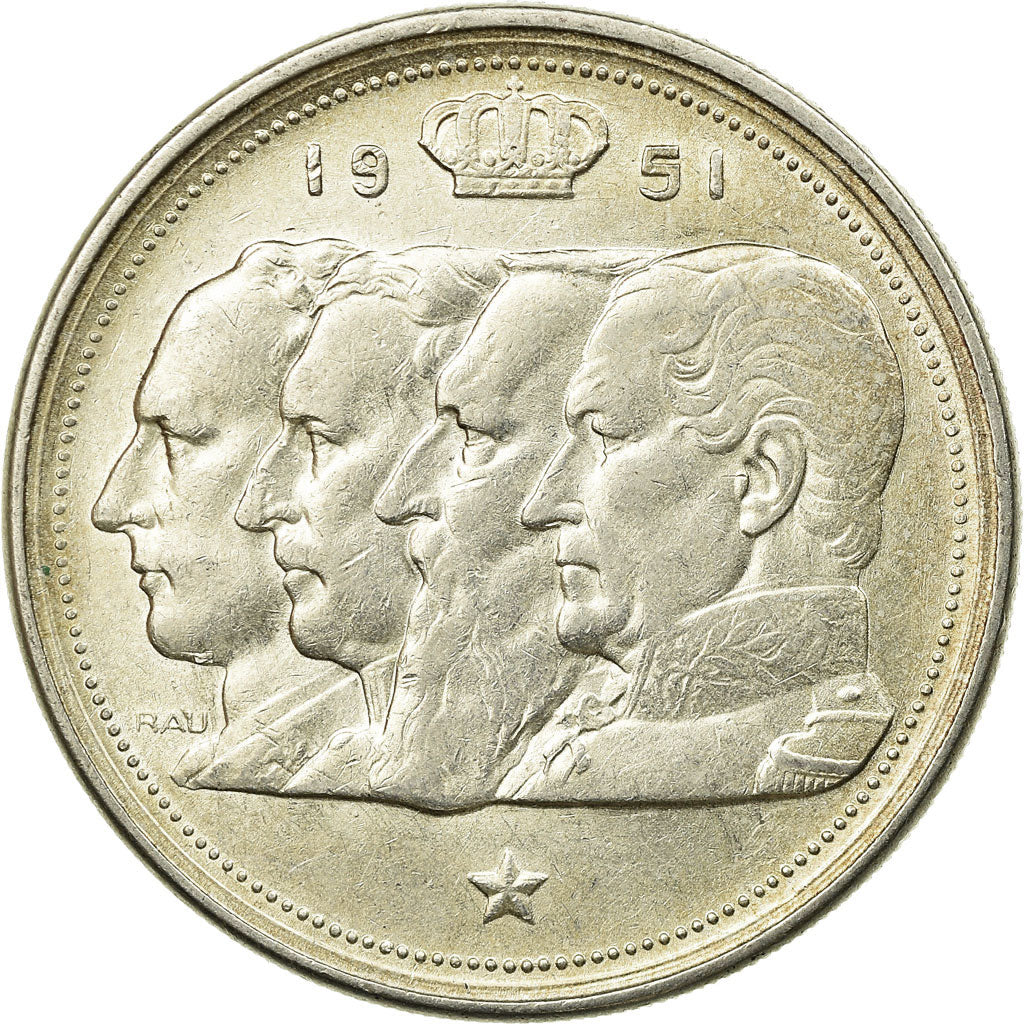 Coin, Belgium, 100 Francs, 100 Frank, 1951, EF(40-45), Silver, KM:139.1