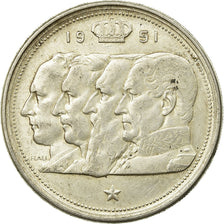 Coin, Belgium, 100 Francs, 100 Frank, 1951, EF(40-45), Silver, KM:139.1