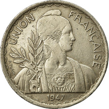 Moeda, INDOCHINA FRANCESA, Piastre, 1947, Paris, AU(50-53), Cobre-níquel