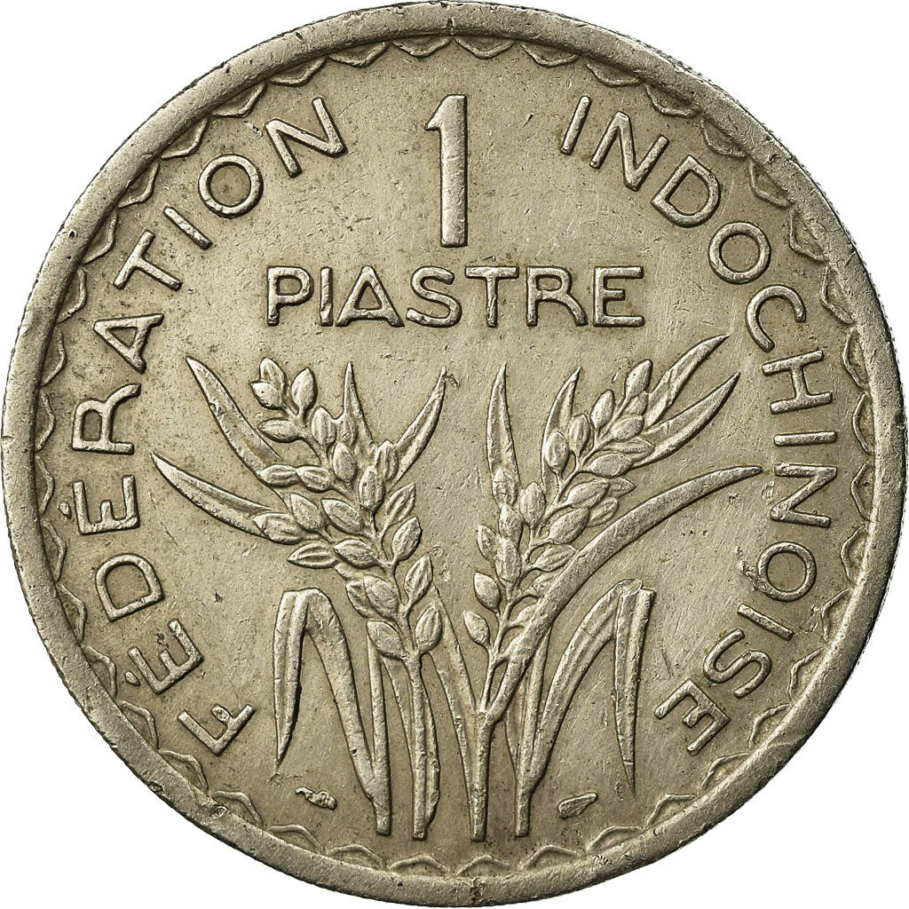 Moeda, INDOCHINA FRANCESA, Piastre, 1947, Paris, AU(50-53), Cobre-níquel