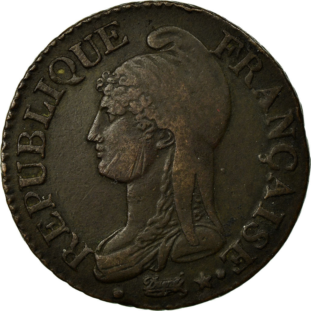 Coin, France, Dupré, 5 Centimes, AN 7, Paris, EF(40-45), Bronze, KM:640.1