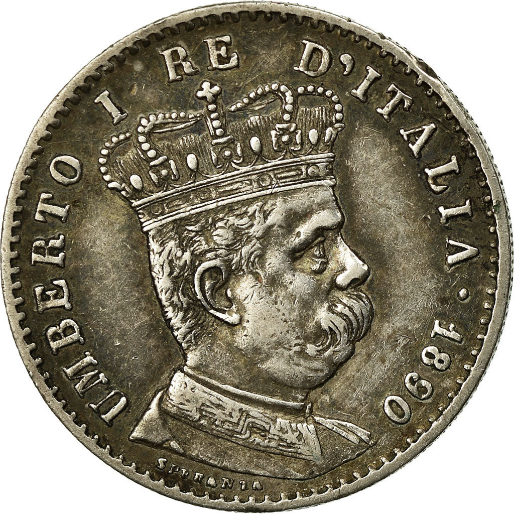 Coin, Eritrea, Umberto I, Lira, 1890, Rome, EF(40-45), Silver, KM:2