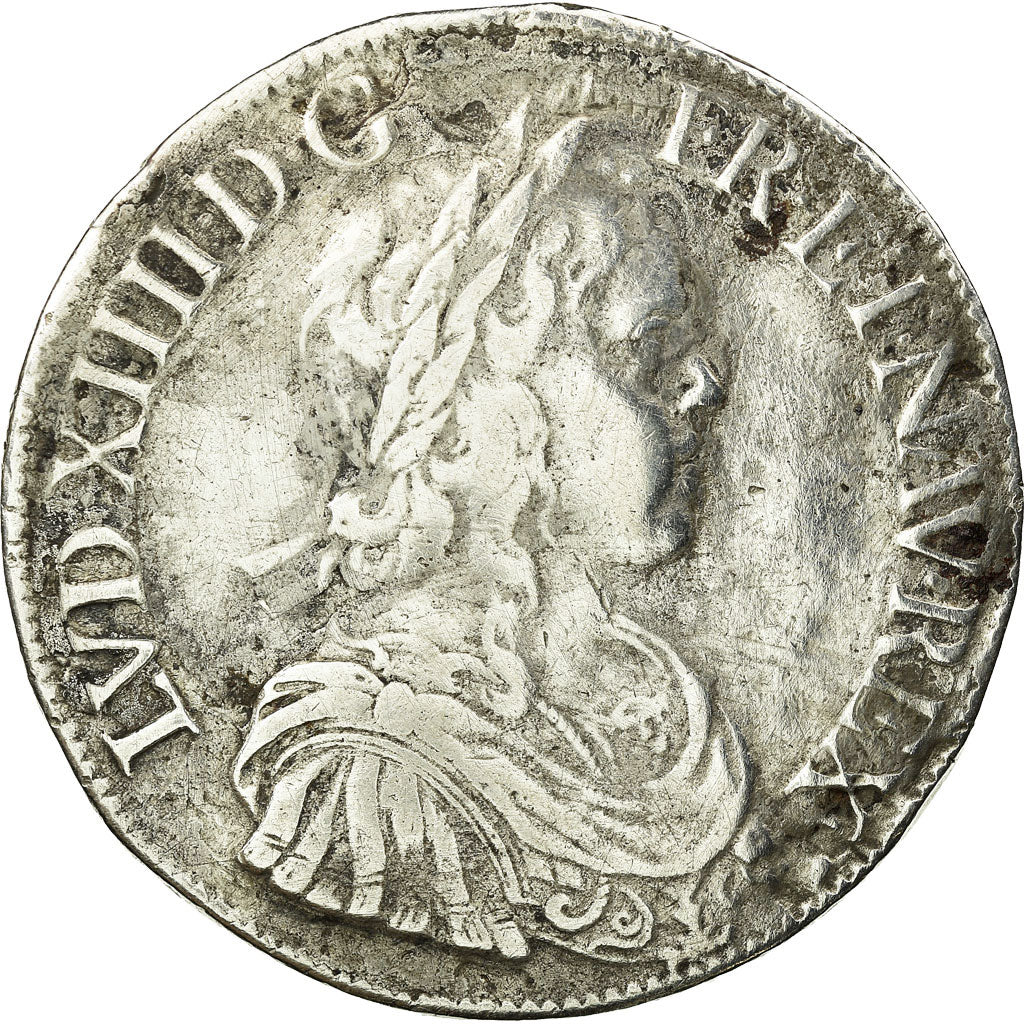 Munten, Frankrijk, Louis XIV, Écu à la mèche longue, 1652, Paris, FR, KM 115.1