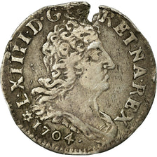 Moeda, França, Louis XIV, 5 Sols aux insignes, 1704, Strasbourg, VF(20-25)