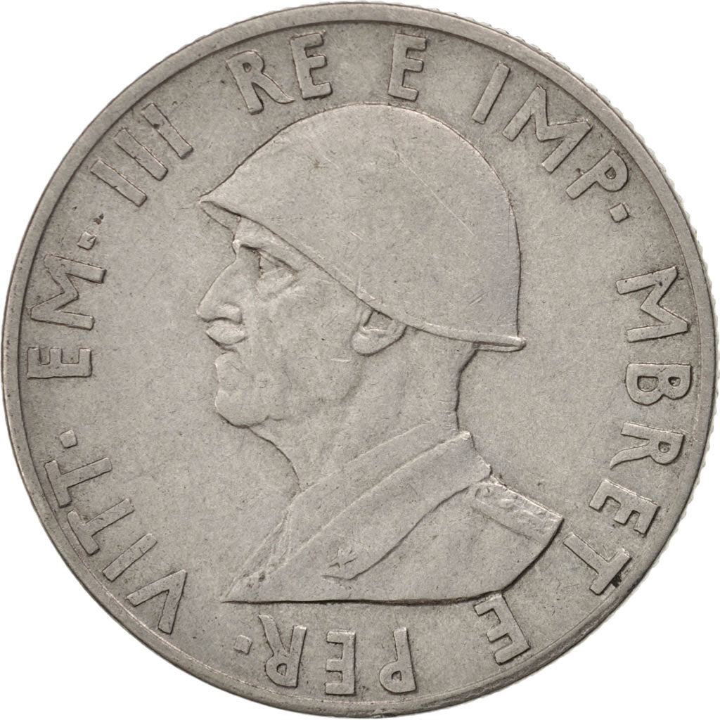 ALBANIA, 0.50 Lek, 1941, Rome, KM #30, EF(40-45), Stainless Steel, 6.40