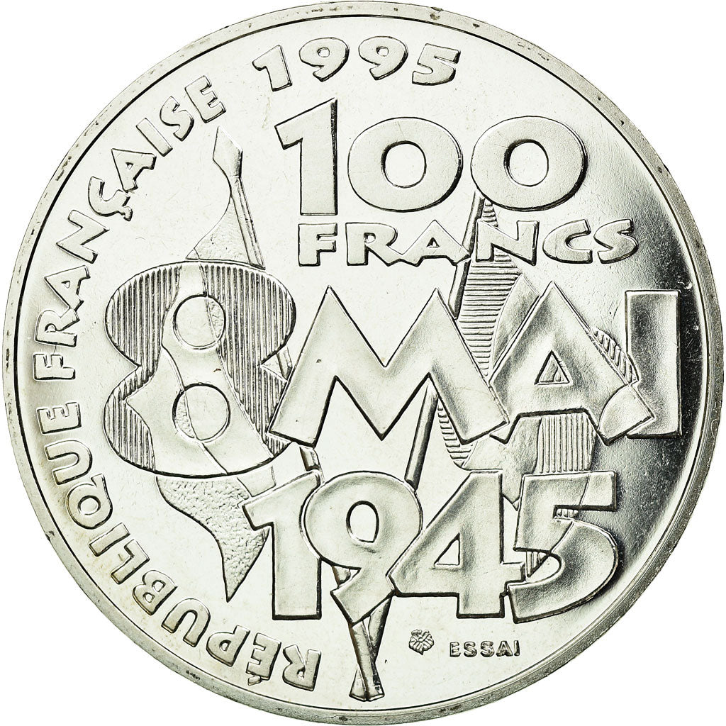 Coin, France, 8 mai 1945, 100 Francs, 1995, ESSAI, MS(65-70), Silver, KM:1116.1