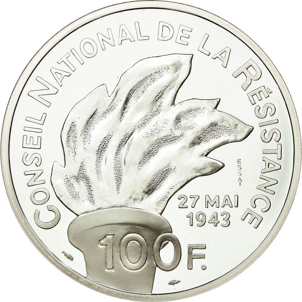 Moneta, Francja, 100 Francs, 1993, PRÓBA,Proof, MS(65-70), Srebro, KM:1023