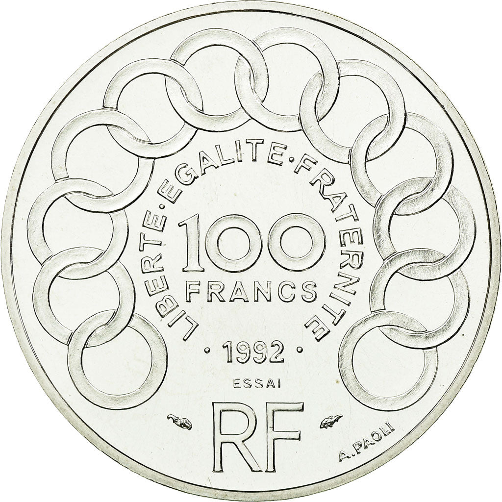 Coin, France, Jean Monnet, 100 Francs, 1992, ESSAI, MS(65-70), Silver, KM:1120