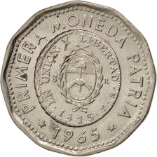 ARGENTINA, 25 Pesos, 1965, KM #61, AU(55-58), Nickel Clad Steel, 26, 6.54