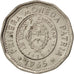 ARGENTINA, 25 Pesos, 1965, KM #61, AU(55-58), Nickel Clad Steel, 26, 6.54