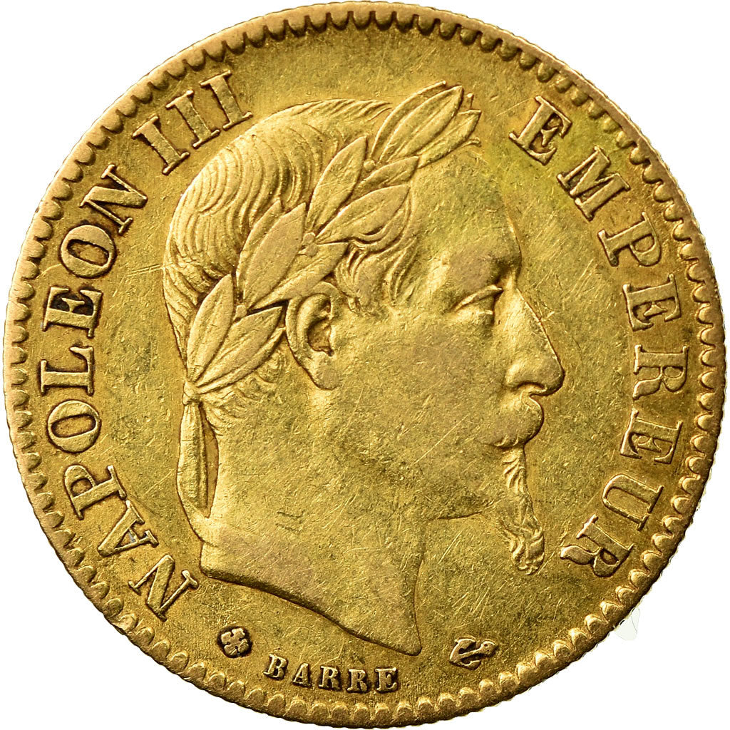 Moneta, Francja, Napoleon III, 10 Francs, 1866, Strasbourg, EF(40-45)