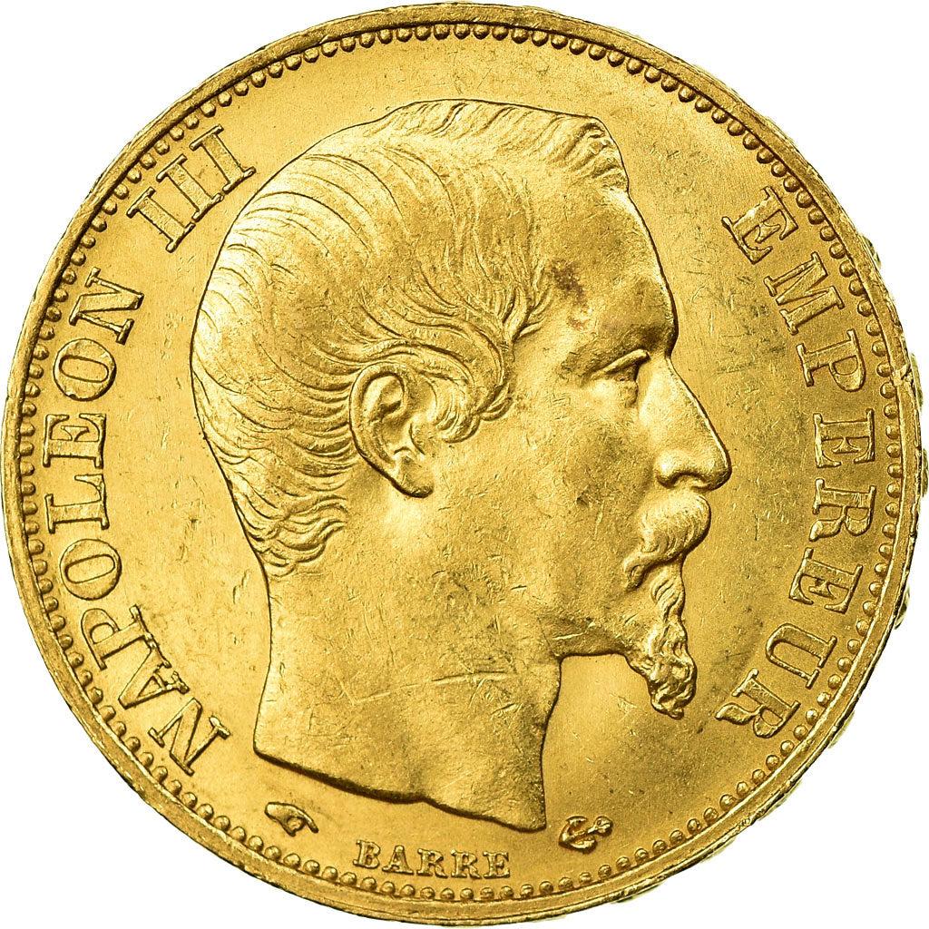 Moneta, Francja, Napoleon III, 20 Francs, 1859, Paris, AU(50-53), KM 781.1