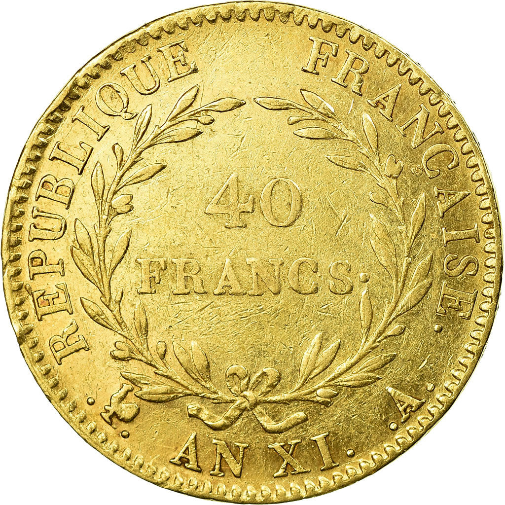 Coin, France, Napoléon I, 40 Francs, 1803, Paris, AU(50-53), Gold, KM:652