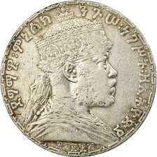 Moneda, Etiopía, Menelik II, Birr, 1892, BC+, Plata, KM:19