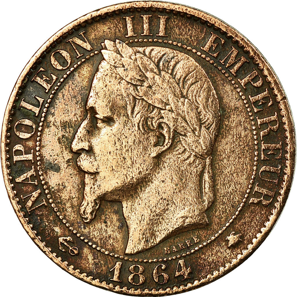 Coin, France, Napoleon III, 5 Centimes, 1864, Paris, VF(30-35),KM 797.1