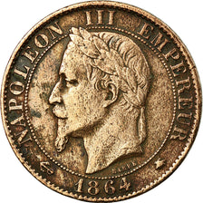 Coin, France, Napoleon III, 5 Centimes, 1864, Paris, VF(30-35),KM 797.1
