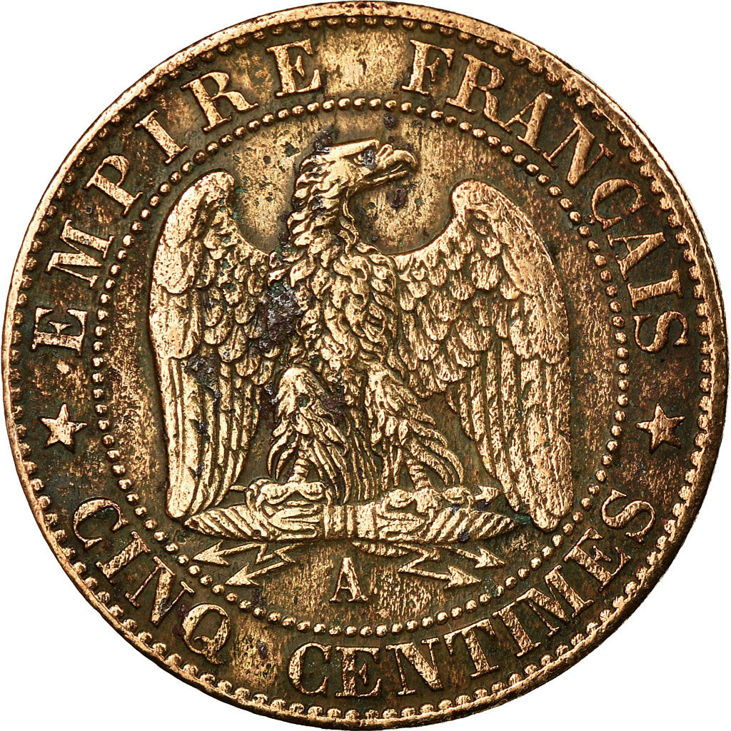 Coin, France, Napoleon III, 5 Centimes, 1864, Paris, VF(30-35),KM 797.1