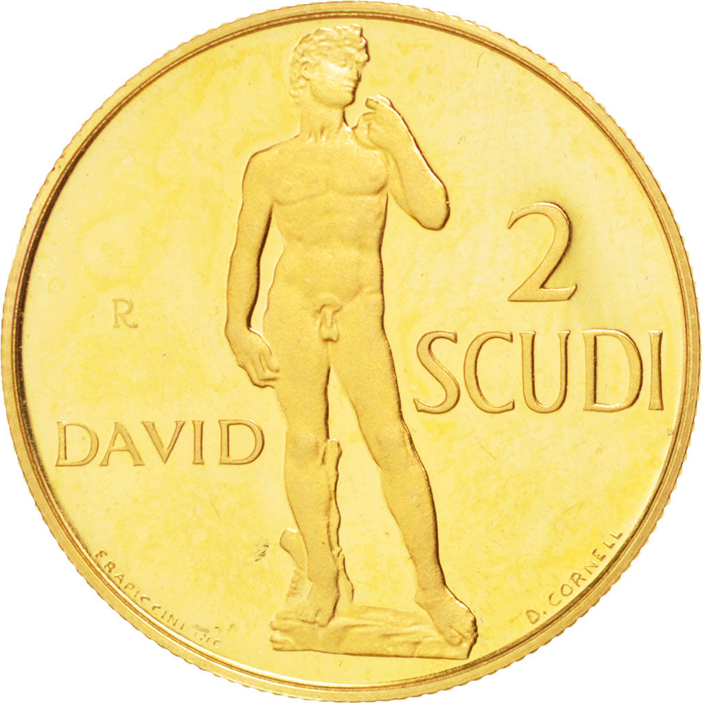 SAN MARINO, 2 Scudi, 1997, KM #374, MS(65-70), Gold, 6.45