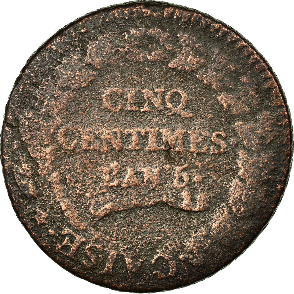Munten, Frankrijk, Dupré, 5 Centimes, AN 5, Orléans, Refrappage du Décime