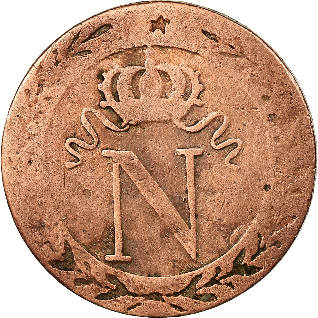 Moneta, Francia, Napoléon I, 10 Centimes, 1808, Strasbourg, MB, Biglione