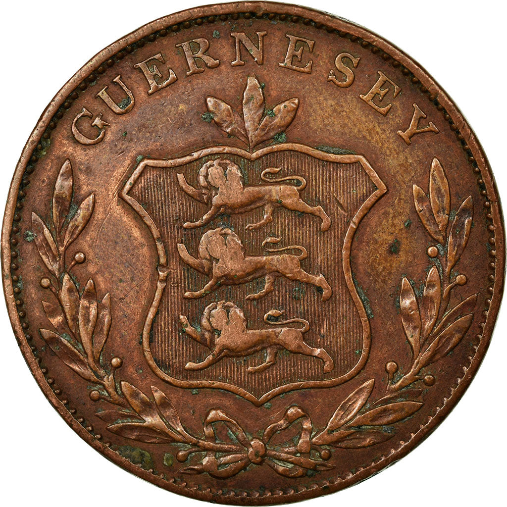 Coin, Guernsey, 8 Doubles, 1834, EF(40-45), Copper, KM:3
