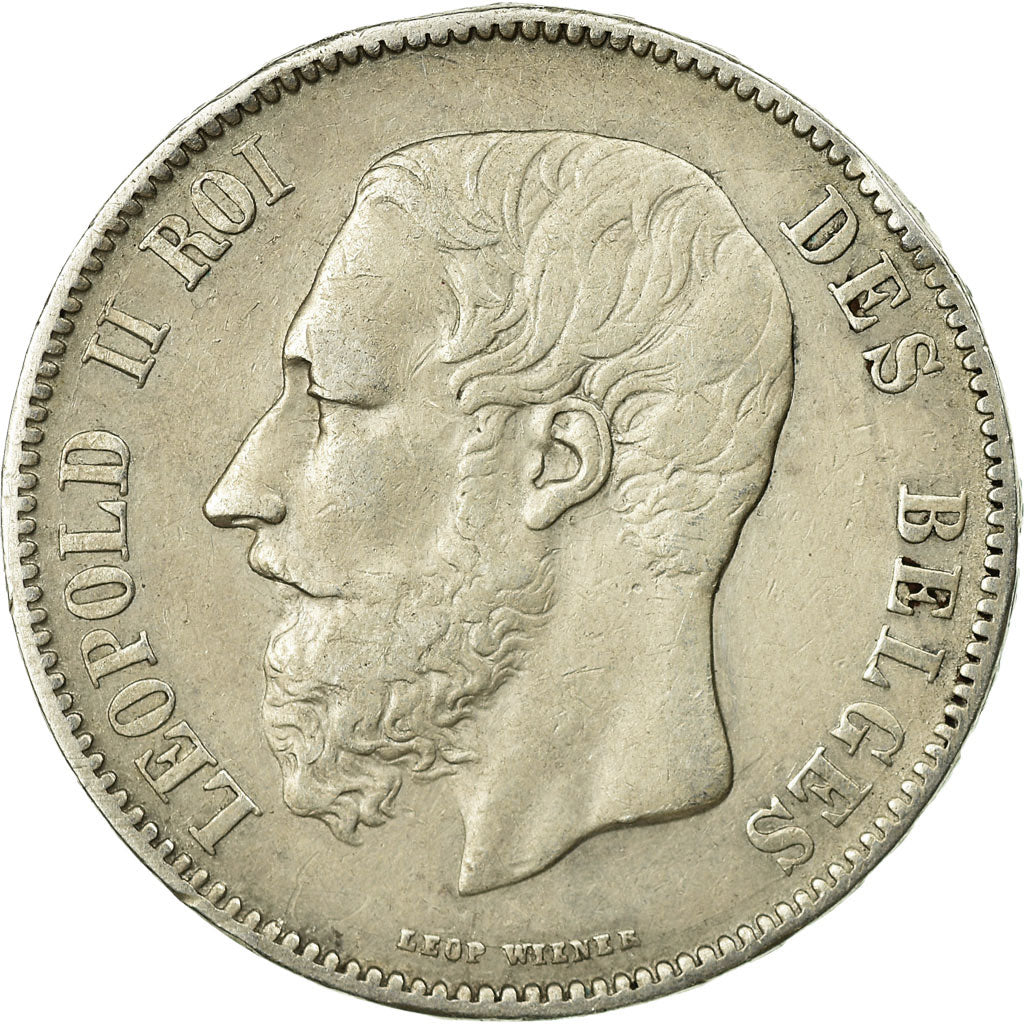 Coin, Belgium, Leopold II, 5 Francs, 5 Frank, 1869, EF(40-45), Silver, KM:24