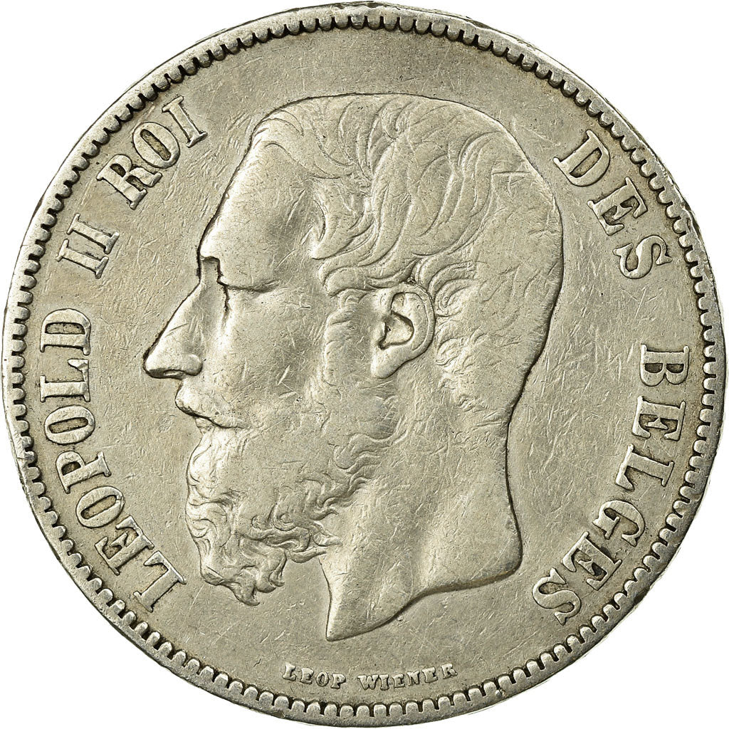 Coin, Belgium, Leopold II, 5 Francs, 5 Frank, 1870, VF(30-35), Silver, KM:24