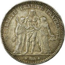 Monnaie, France, Hercule, 5 Francs, 1876, Bordeaux, TTB, Argent, KM:820.2