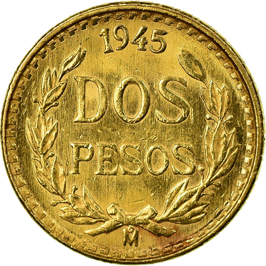 Münze, Mexiko, 2 Pesos, 1945, Mexico City, VZ, Gold, KM:461